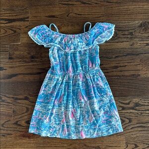 Lilly Pulitzer Kids Dress with Blue and Pink Sailboat Print